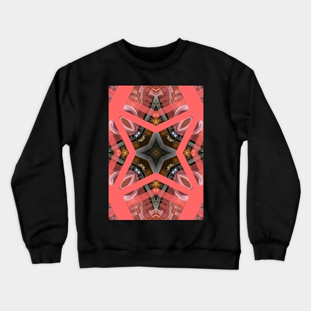 Living Coral Pantone Colour of the Year 2019 pattern decoration with neoclassical architecture Crewneck Sweatshirt by Reinvention